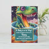 Invitation Baby shower Dino-Mite (Debout devant)