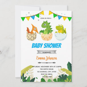 Invitation baby shower Dinosaur