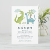 Invitation Baby shower Dinosaur (Debout devant)