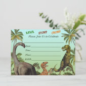 Invitation baby shower Dinosaur (Debout devant)