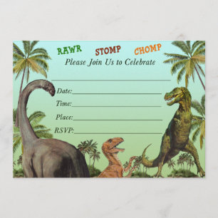 Invitation baby shower Dinosaur
