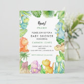 Invitation Baby shower Dinosaur (Debout devant)