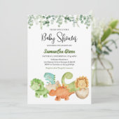 Invitation Baby shower Dinosaur (Debout devant)
