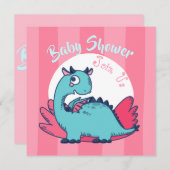 Invitation Baby shower Dinosaur (Devant / Derrière)