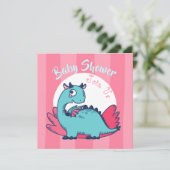 Invitation Baby shower Dinosaur (Debout devant)