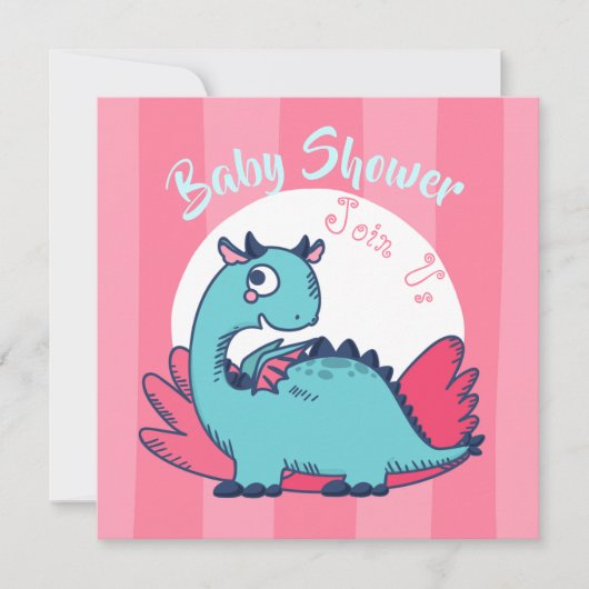 Invitation Baby shower Dinosaur (Devant)