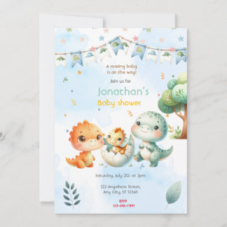 Invitation Baby shower Dinosaur
