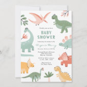 Invitation Baby shower Dinosaur (Devant)