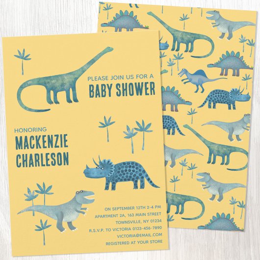 Invitation Baby shower Dinosaur