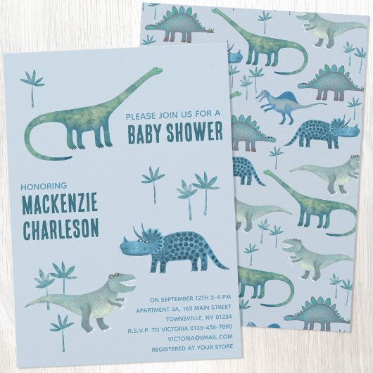 Invitation Baby shower Dinosaur