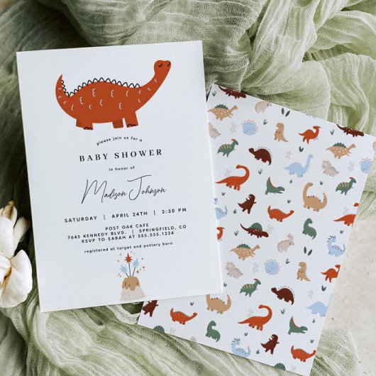 Invitation Baby shower Dinosaur