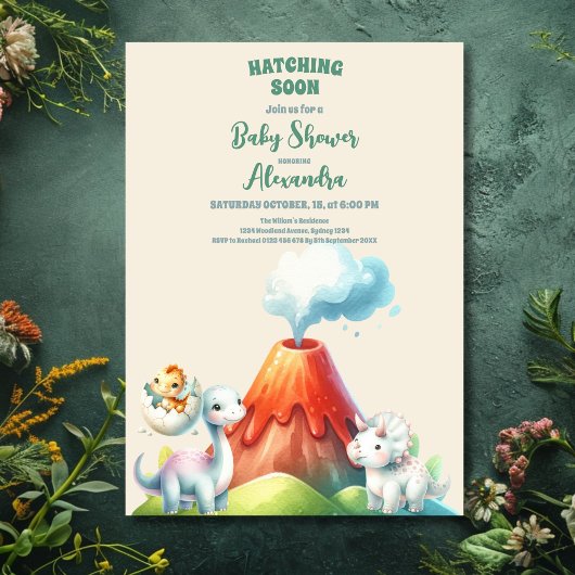 Invitation Baby shower Dinosaur