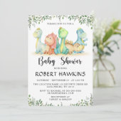 Invitation Baby shower Dinosaur (Debout devant)