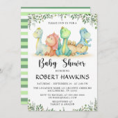 Invitation Baby shower Dinosaur (Devant / Derrière)