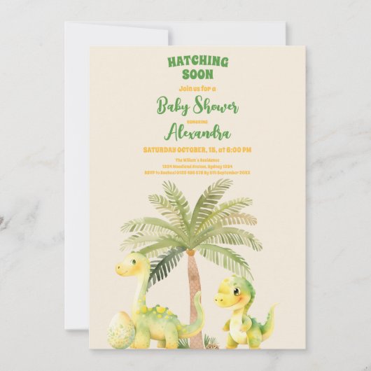 Invitation Baby shower Dinosaur (Devant)