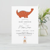 Invitation Baby shower Dinosaur (Debout devant)