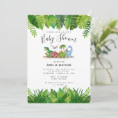 Invitation Baby shower Dinosaur (Debout devant)