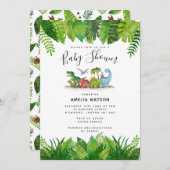 Invitation Baby shower Dinosaur (Devant / Derrière)