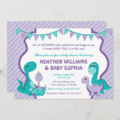 Invitation Baby shower Dinosaur avec enveloppes (Devant / Derrière)