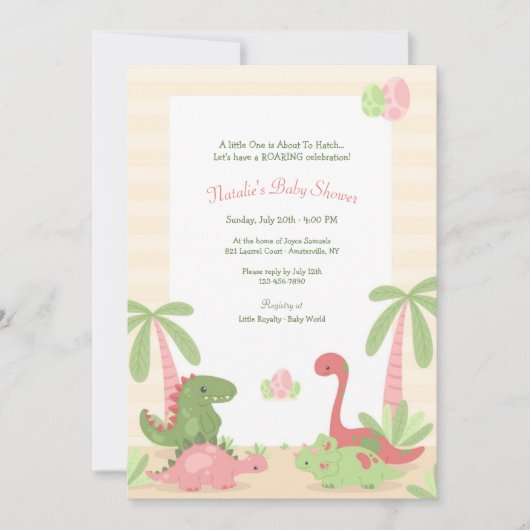 Invitation Baby shower Dinosaur Babies (Devant)
