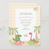 Invitation Baby shower Dinosaur Babies (Devant / Derrière)