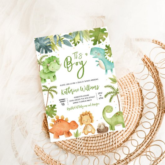 Invitation Baby shower Dinosaur Boy