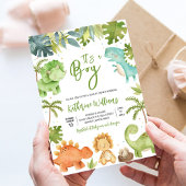 Invitation Baby shower Dinosaur Boy