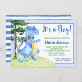 Invitation Baby shower Dinosaur Boy (Devant / Derrière)