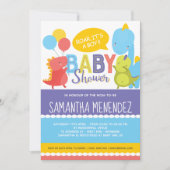Invitation Baby shower Dinosaur garçon ou fille (Devant)