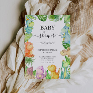Invitation Baby shower Dinosaur modifiable