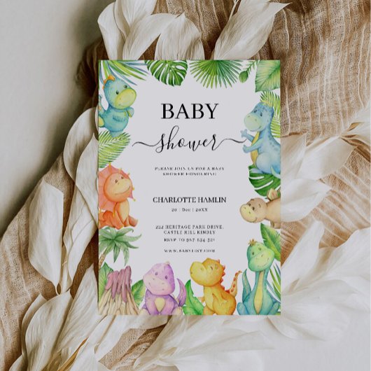 Invitation Baby shower Dinosaur modifiable