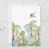 Invitation Baby shower Dinosaur verdoyant (Dos)