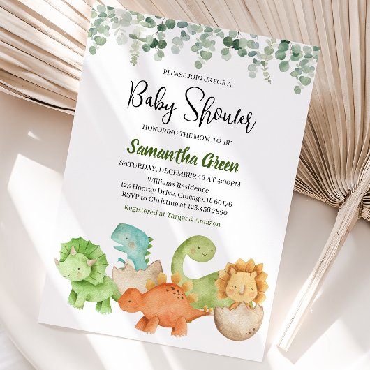 Invitation Baby Shower Dinosaure