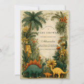 Invitation Baby Shower Dinosaure Mignon (Devant)