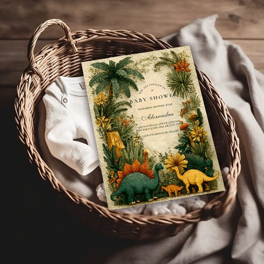 Invitation Baby Shower Dinosaure Mignon