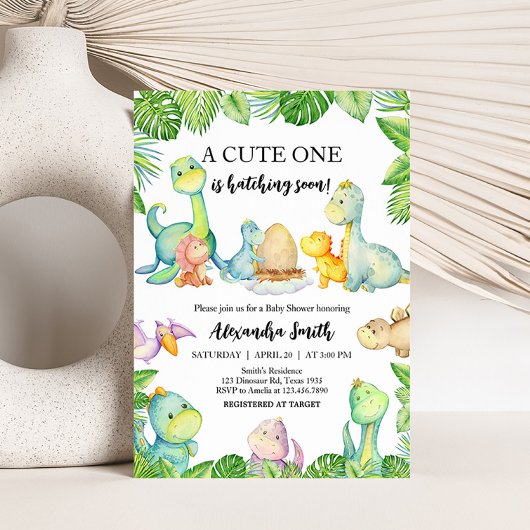 Invitation Baby-Shower Dinosaure Mignon