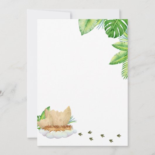 Invitation Baby-Shower Dinosaure Mignon  (Dos)