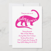 Invitation Baby shower Dinosaure mignon Brontosaurus fille ro (Devant)