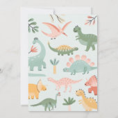 Invitation Baby Shower Dinosaure Vert (Dos)