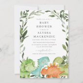 Invitation Baby shower Dinosaures (Devant)