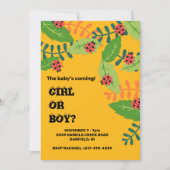 Invitation Baby shower d'insecte de femme jaune (Devant)