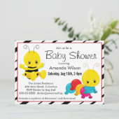 Invitation Baby shower d'insectes caricaturaux mignons (Debout devant)