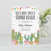 Invitation Baby shower d'invitation à la fête de la révélatio (Debout devant)