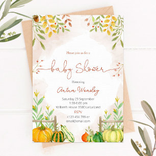 Invitation Baby shower d'invitation avec citrouilles