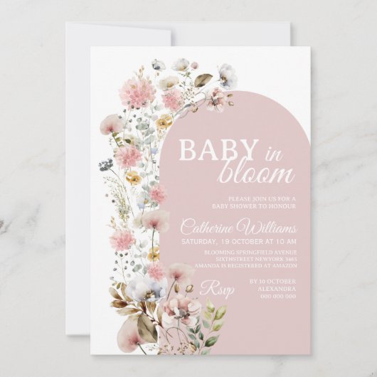 Invitation Baby shower d'invitation Baby In Bloom (Devant)