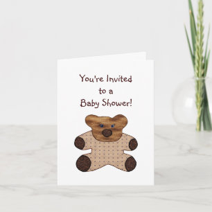 Invitation Baby shower d'invitation Brown Teddy Bear