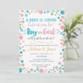 Invitation Baby shower d'invitation de révélation de genre Ga (Debout devant)