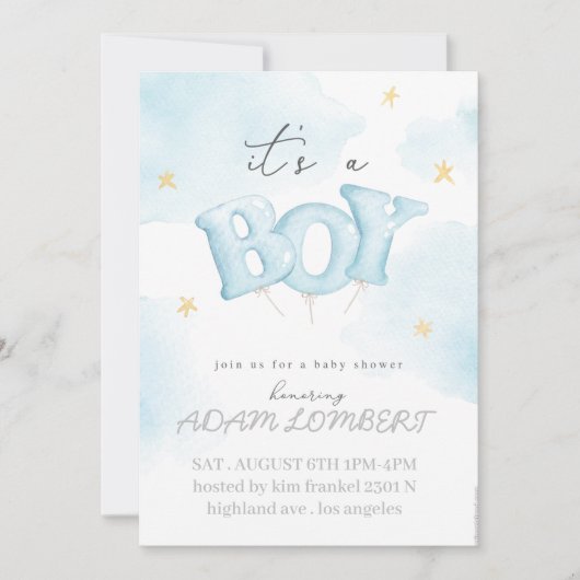 Invitation Baby shower d'invitation garçon (Devant)