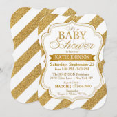Invitation Baby shower d'invitation Gold Parties scintillant (Devant / Derrière)
