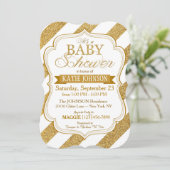 Invitation Baby shower d'invitation Gold Parties scintillant (Debout devant)